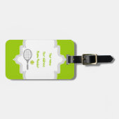 Tennis-racket en bal op maat bagagelabel (Voorkant horizontaal)