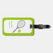 Tennis-racket en bal op maat bagagelabel (Achterkant horizontaal)