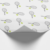 Tennis-racket en bal op maat cadeaupapier (Hoek)