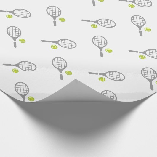 Tennis-racket en bal op maat cadeaupapier (Hoek)