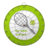 Tennis-racket en bal op maat dartbord (Voorkant)