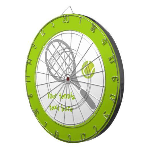 Tennis-racket en bal op maat dartbord (Voorkant Rechts)