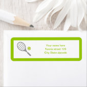 Tennis-racket en bal op maat etiket (Insitu)