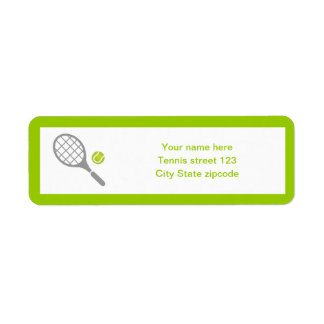 Tennis-racket en bal op maat etiket