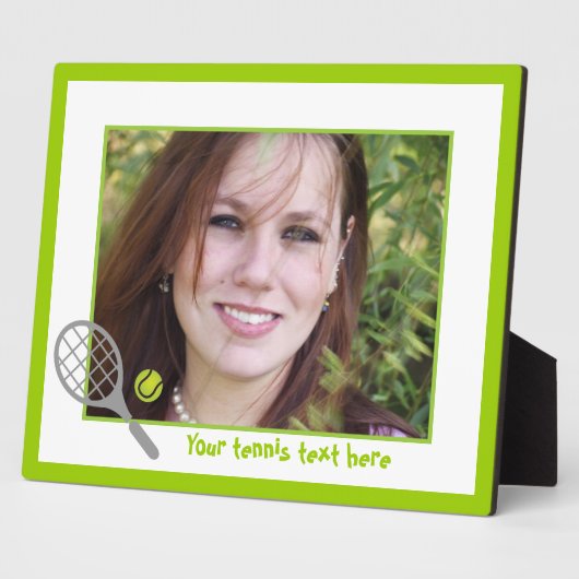 Tennis-racket en bal op maat fotoplaat (Zijkant)