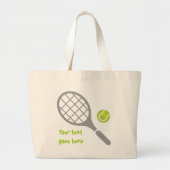 Tennis-racket en bal op maat grote tote bag (Voorkant)