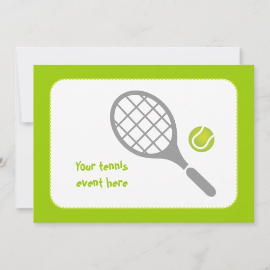 Tennis-racket en bal op maat kaart (Voorkant)