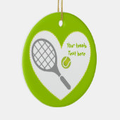 Tennis-racket en bal op maat keramisch ornament (Rechts)