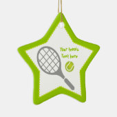 Tennis-racket en bal op maat keramisch ornament (Rechts)