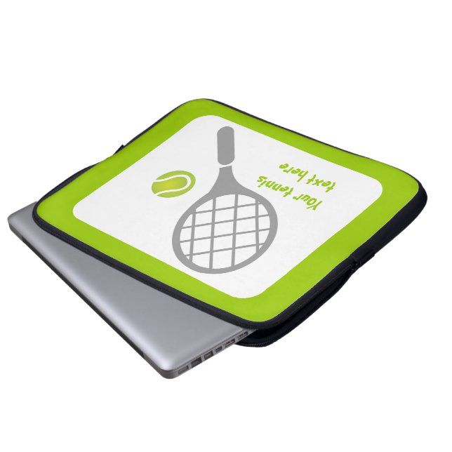 Tennis-racket en bal op maat laptop sleeve (Voorkant onderkant)