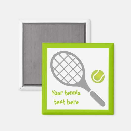 Tennis-racket en bal op maat magneet (Voorkant / Achterkant)