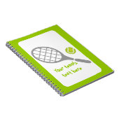 Tennis-racket en bal op maat notitieboek (Rechterzijde)