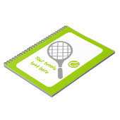 Tennis-racket en bal op maat notitieboek (Linkerzijde)