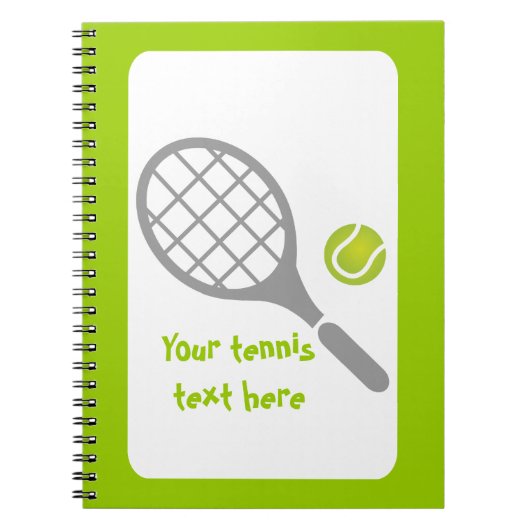 Tennis-racket en bal op maat notitieboek (Voorkant)