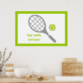 Tennis-racket en bal op maat poster (Keuken)