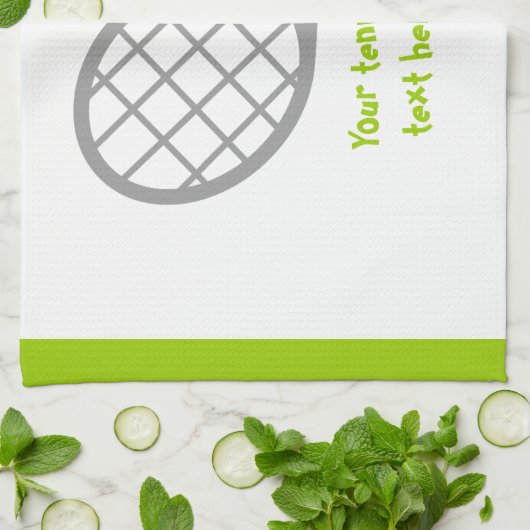 Tennis-racket en bal op maat theedoek (Gevouwen)