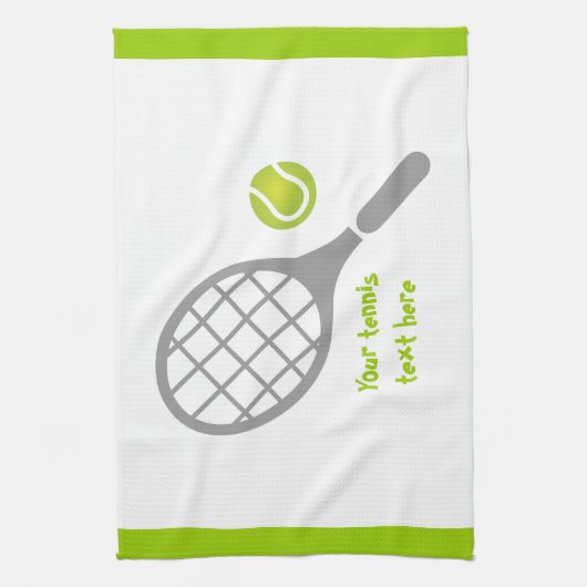 Tennis-racket en bal op maat theedoek (Verticaal)