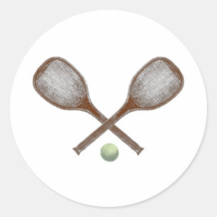 tennis racket en bal ronde sticker