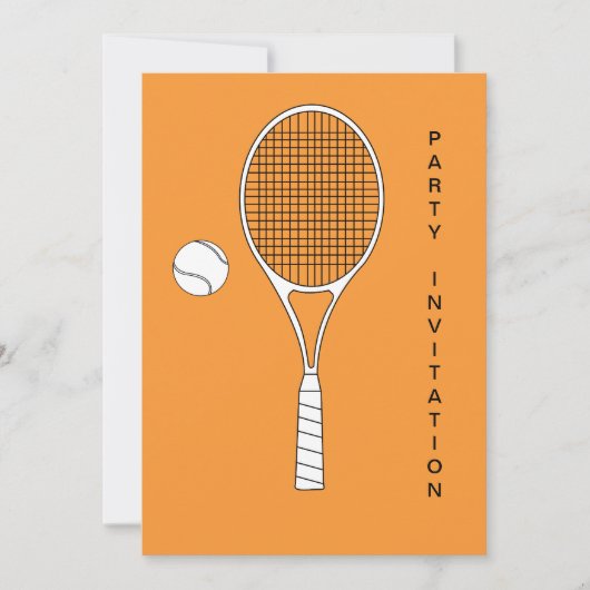 Tennis Racket en Ball Invitation Kaart (Voorkant)