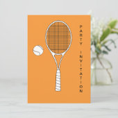 Tennis Racket en Ball Invitation Kaart (Staand voorkant)
