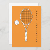 Tennis Racket en Ball Invitation Kaart (Voorkant / Achterkant)