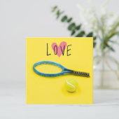 Tennis Racket en Ball met LOVE voor speler Kaart (Staand voorkant)