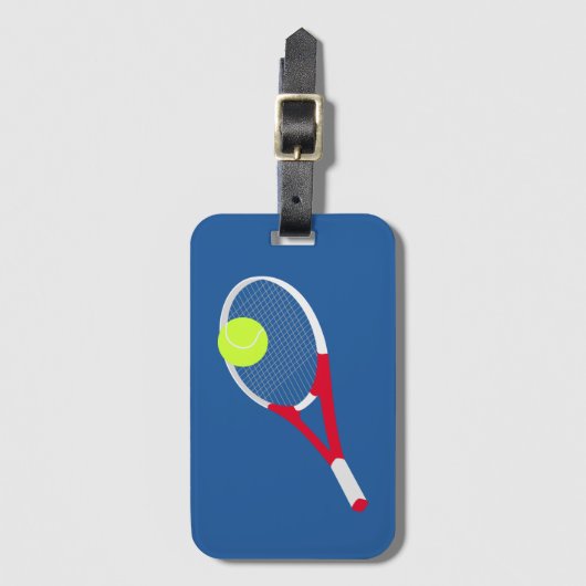 Tennis racket en tennisbal bagagelabel (Voorkant (verticaal))