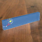 Tennis racket en tennisbal naambordje (Zijkant)