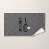 Tennis Racket gepersonaliseerde grijze sport Handdoek (Handdoek)