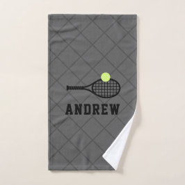 Tennis Racket gepersonaliseerde grijze sport Handdoek