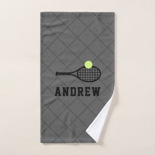 Tennis Racket gepersonaliseerde grijze sport Handdoek
