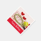 Tennis racket Happy Birthday met LOVE Servet (Hoek)