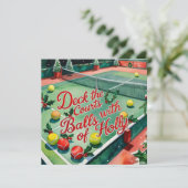 Tennis Racket Kerstthema Feestdagenkaart (Staand voorkant)