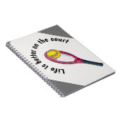 Tennis racket life is beter voor de rechtbank notitieboek (Rechterzijde)