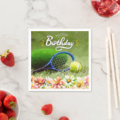 Tennis racket met bal Happy Birthday Servet (Insitu)