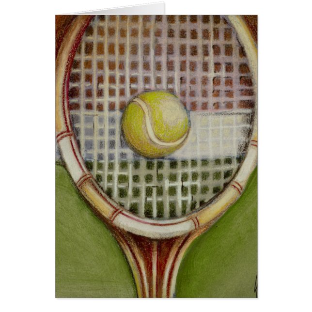 Tennis Racket met Ball Laying over Court (Voorkant)