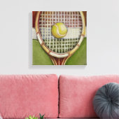 Tennis Racket met Ball Laying over Court Canvas Afdruk (Insitu (Woonkamer))