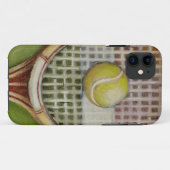 Tennis Racket met Ball Laying over Court Case-Mate iPhone Case (Achterkant (horizontaal))