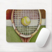 Tennis Racket met Ball Laying over Court Muismat (Met muis)