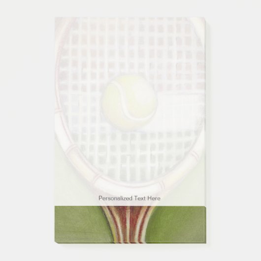 Tennis Racket met Ball Laying over Court Post-it® Notes (Voorkant)