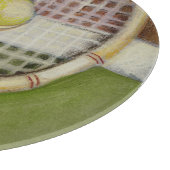 Tennis Racket met Ball Laying over Court Snijplank (Hoek)