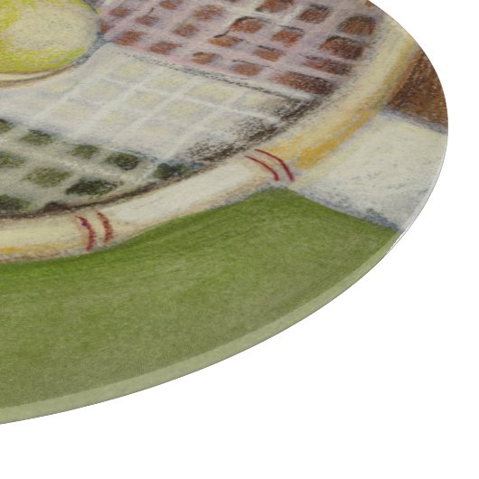 Tennis Racket met Ball Laying over Court Snijplank (Hoek)