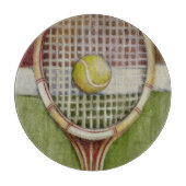 Tennis Racket met Ball Laying over Court Snijplank (Voorkant)