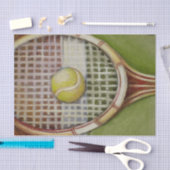 Tennis Racket met Ball Laying over Court Tissuepapier (Craft)