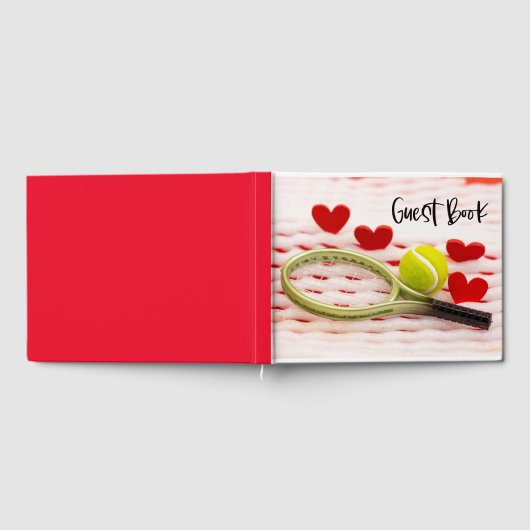 Tennis racket met liefdestrouwgastenboek gastenboek (Volledig)