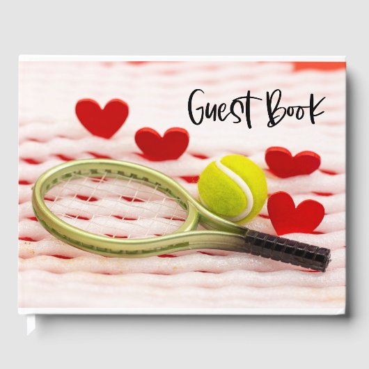 Tennis racket met liefdestrouwgastenboek gastenboek (Voorkant)