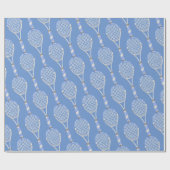 Tennis racket op blauwe achtergrond cadeaupapier (Vlak)