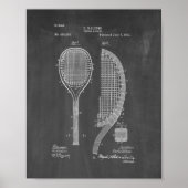 Tennis Racket Patent - Chalkboard Poster (Voorkant)
