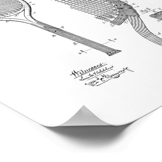 Tennis Racket Patent Poster (Hoek)