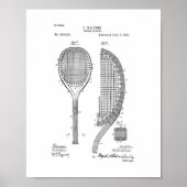 Tennis Racket Patent Poster (Voorkant)